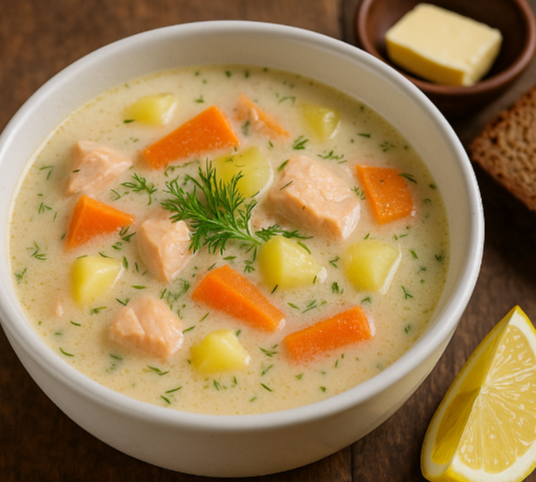 핀란드 전통 음식 로히케이토 연어 크림 수프 관련 사진