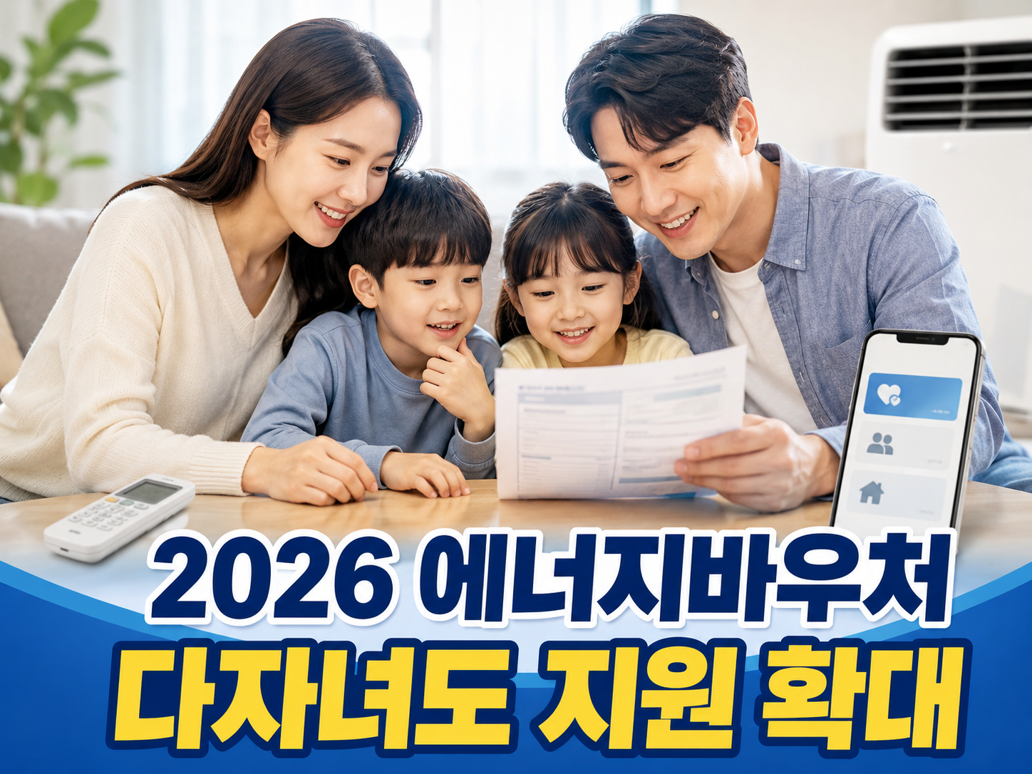 2026 에너지바우처
다자녀도 지원 확대