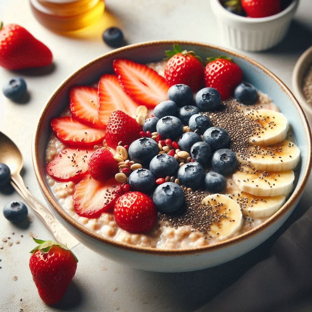 오트밀과 신선한 과일