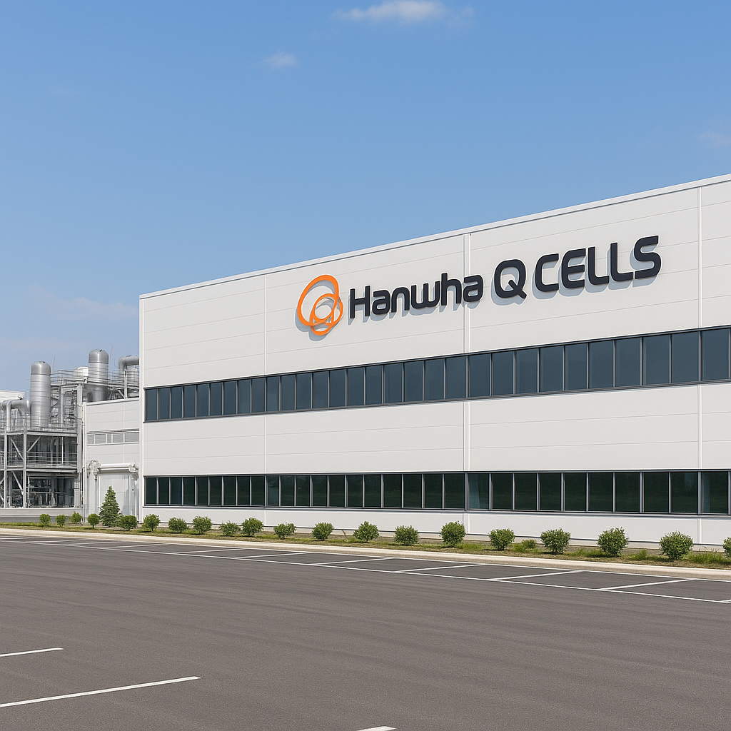 한화큐셀은 충북 진천 공장 사진