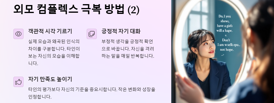 외모 컴플렉스: 원인, 유형, 그리고 극복 방안