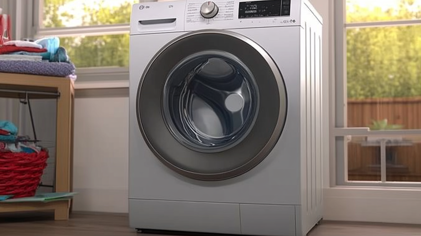 정숙한 가정 환경에서 세탁 중인 보쉬 WAT28400UC, 소음이 적은 세탁기 작동을 묘사하는 평화로운 이미지.
