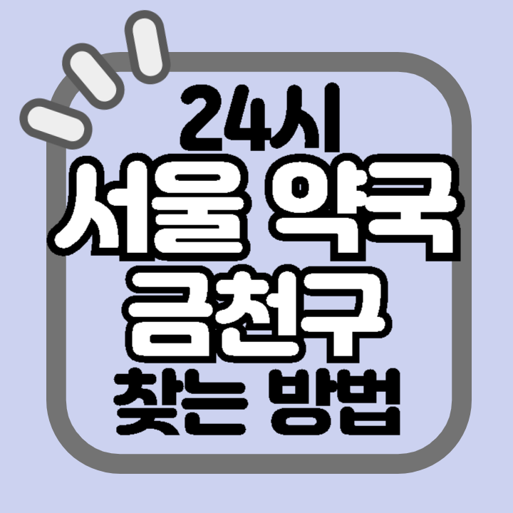 서울 금천구 24시 야간 주말 공휴일 명절 추석 설 약국 병원 동물병원 찾기