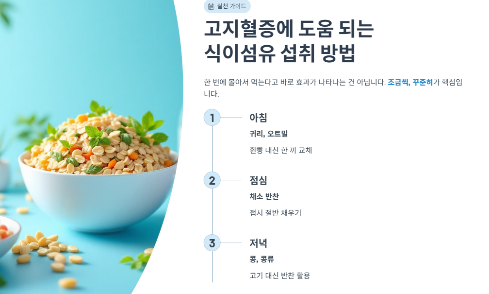 고지혈증에 도움 되는 식이섬유 섭취 방법