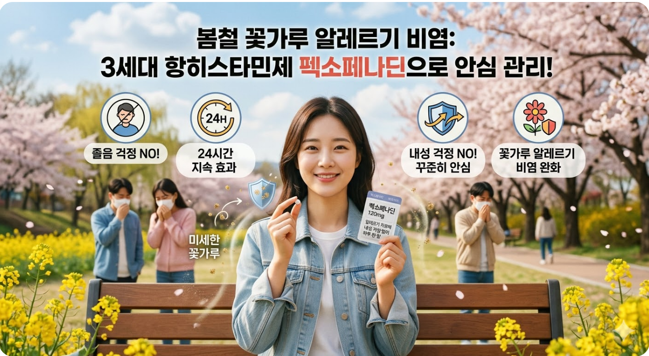알레르기 비염 증상 치료 항히스타민제 펙소페나딘 효능, 복용법, 부작용 알아보기