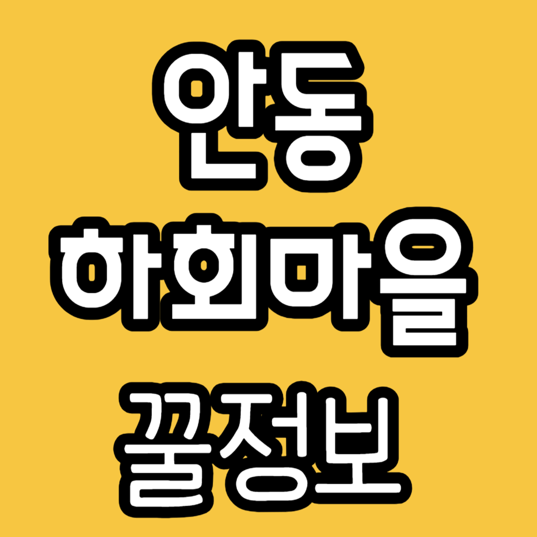 안동 가볼만한 곳 안동하회마을