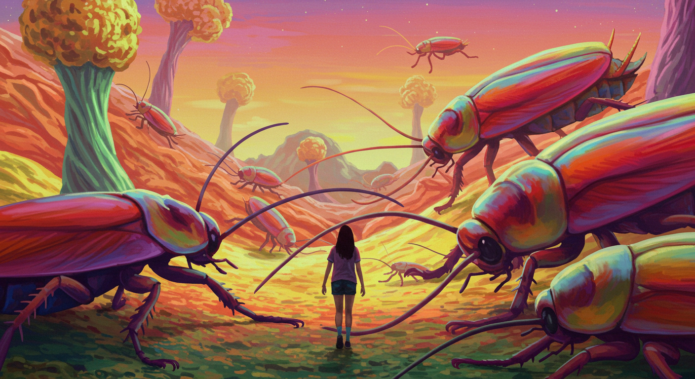 바퀴벌레가 몸에 붙는 꿈 –