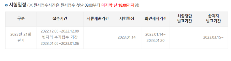 2023년 사회복지사 1급 시험 일정