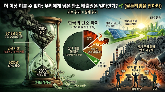 더 이상 미룰 수 없다" 2018년 정점 이후, 우리에게 남은 탄소 배출권은 얼마인가?