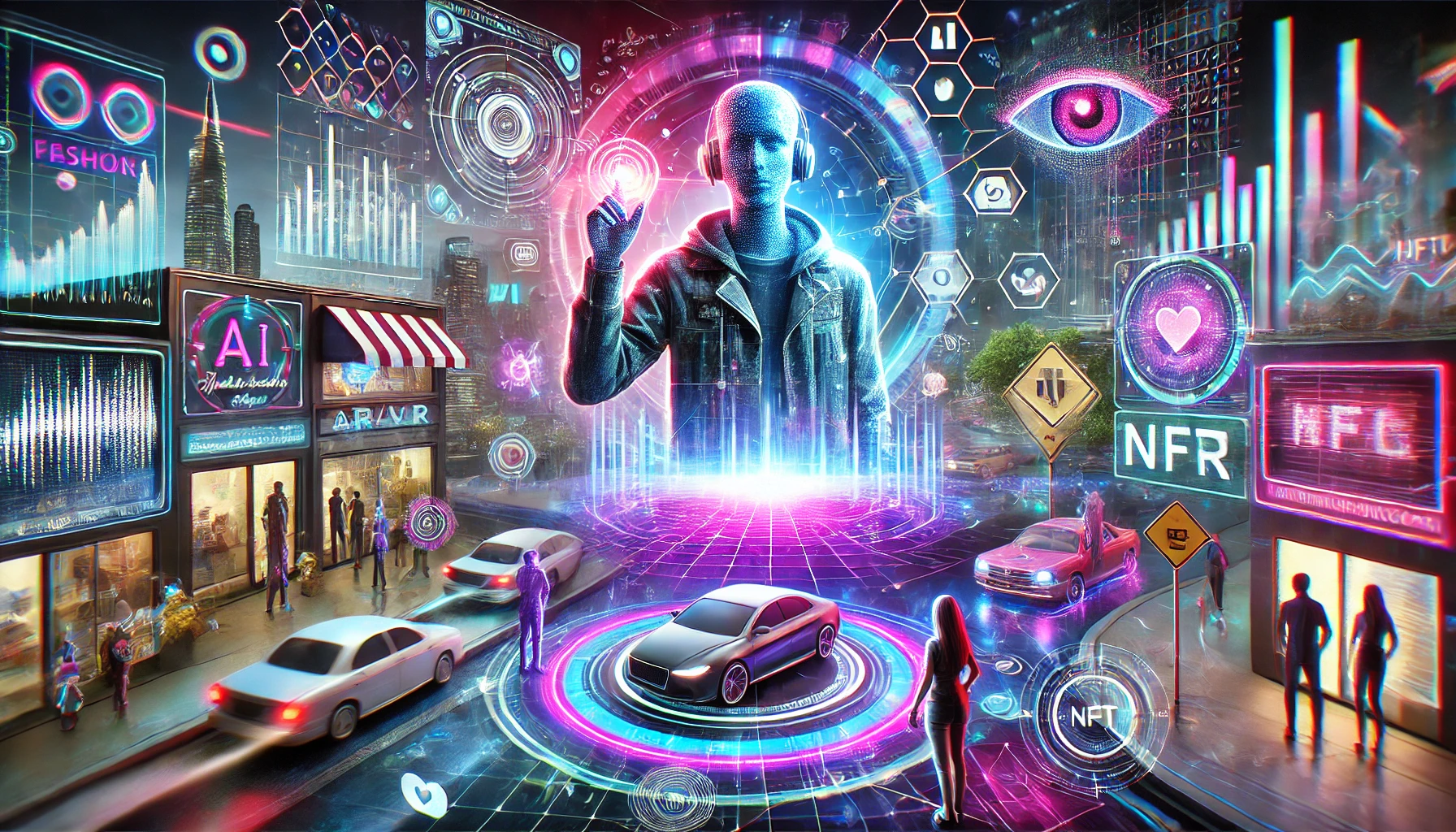 AI 다양하게 활용하는 모습을 표현한 이미지