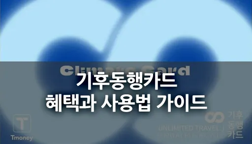 기후동행카드 혜택과 사용법 가이드