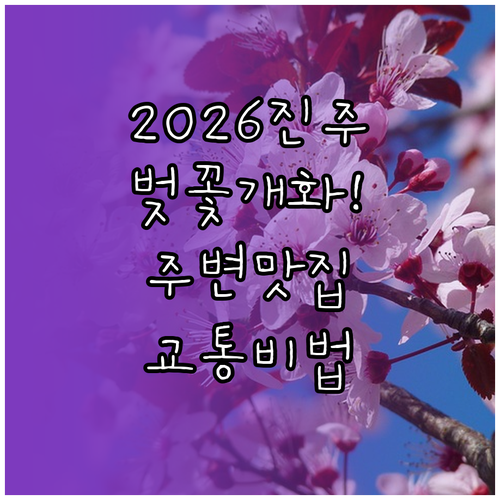 2026년 진주 벚꽃 개화 시기와 주..