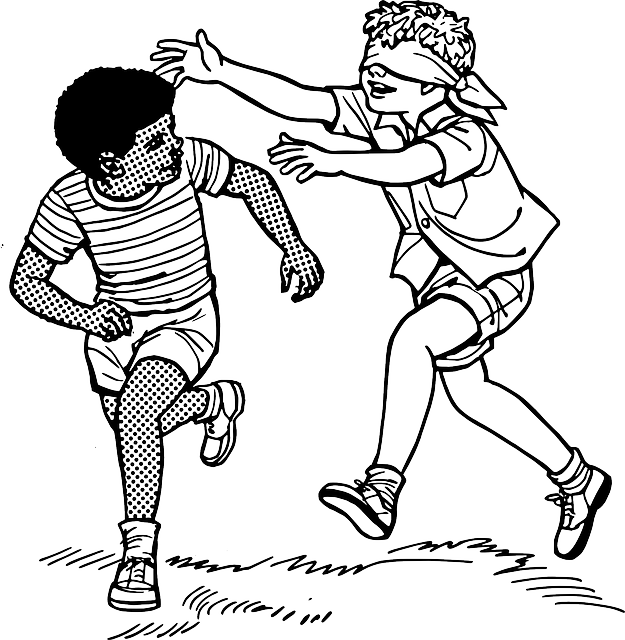 어린이 눈가래개 놀이 그림