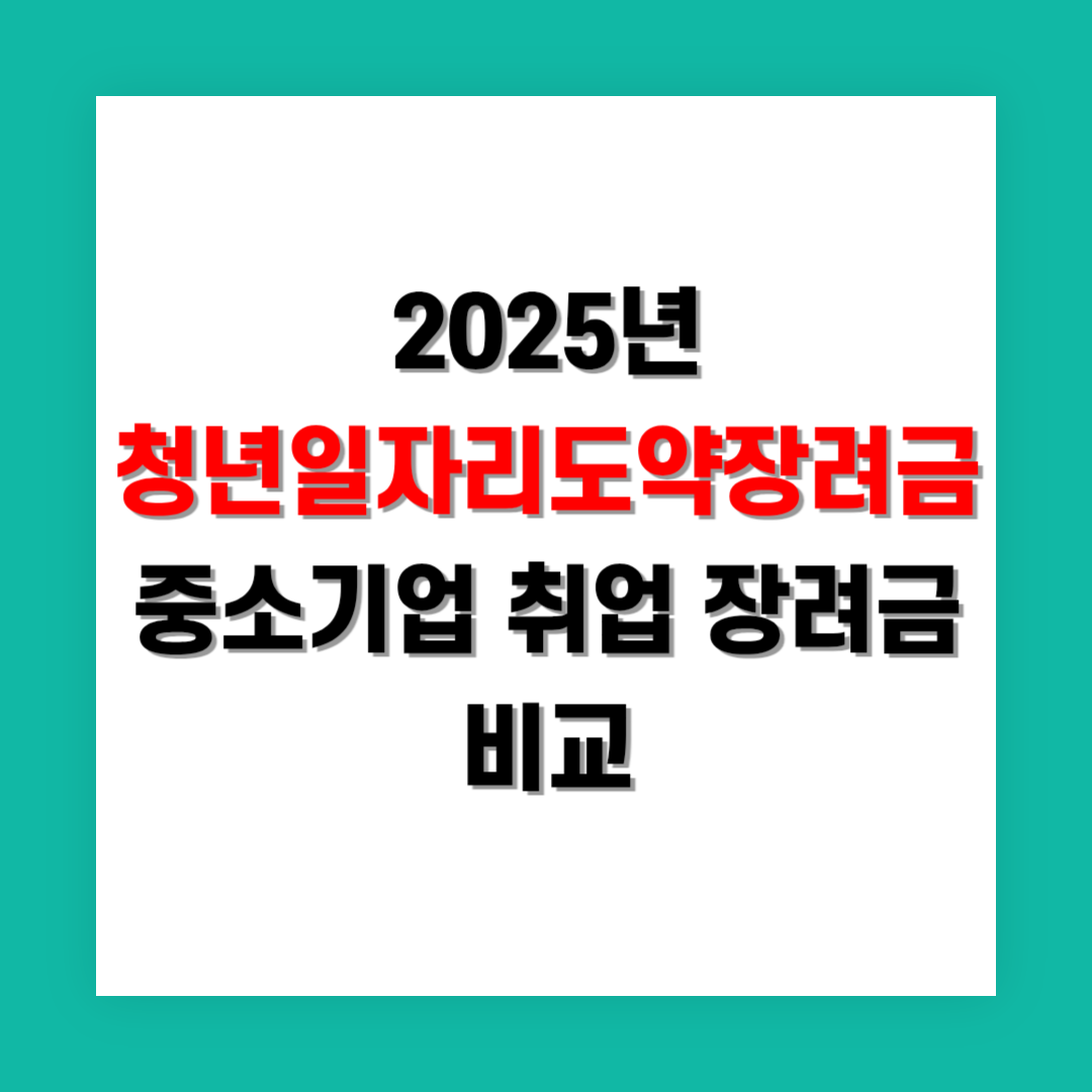 청년일자리도약장려금 vs 중소기업 취업 장려금 비교