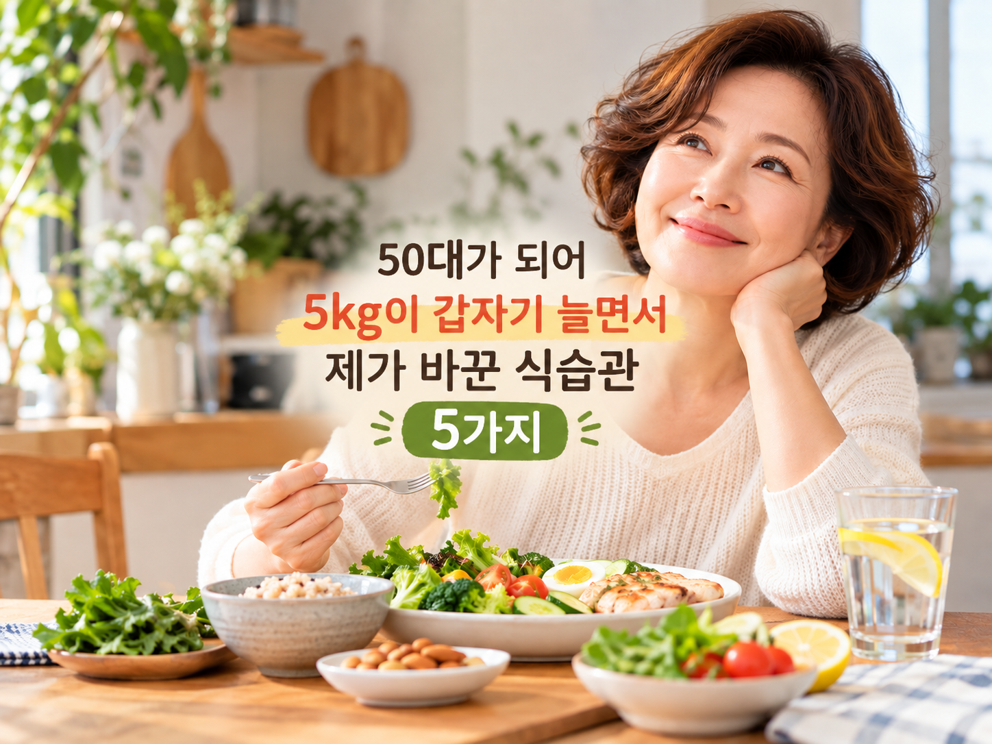 50대가 되어 5kg이 갑자기 늘면서 제가 바꾼 식습관 5가지