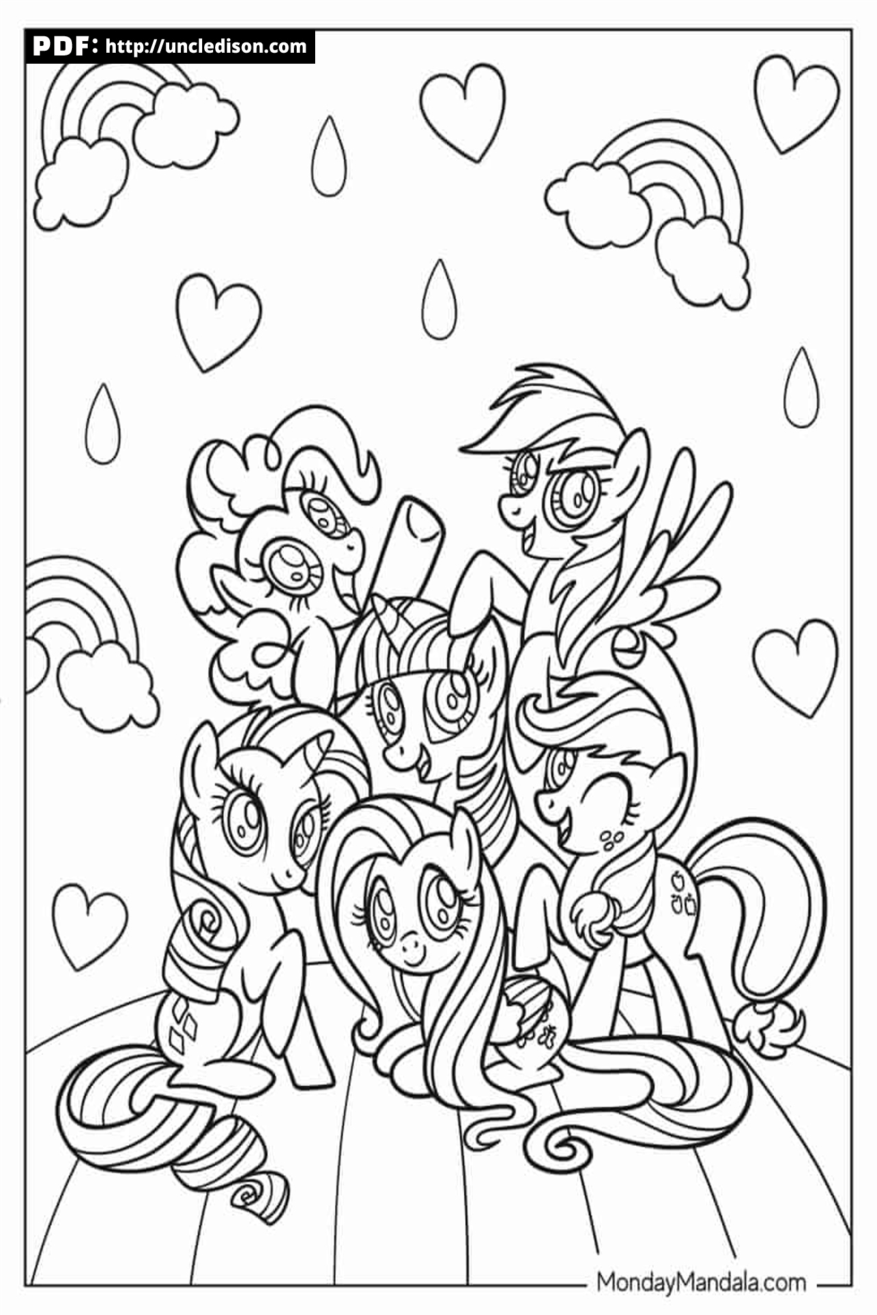 마이리틀포니 색칠공부 무료도안 My little pony coloring page