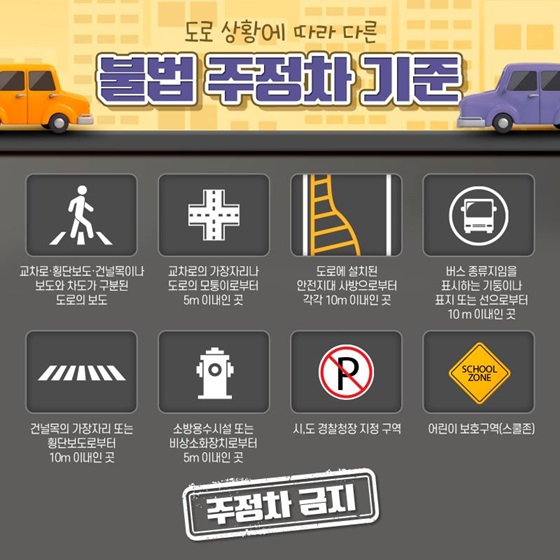 불법주정차기준