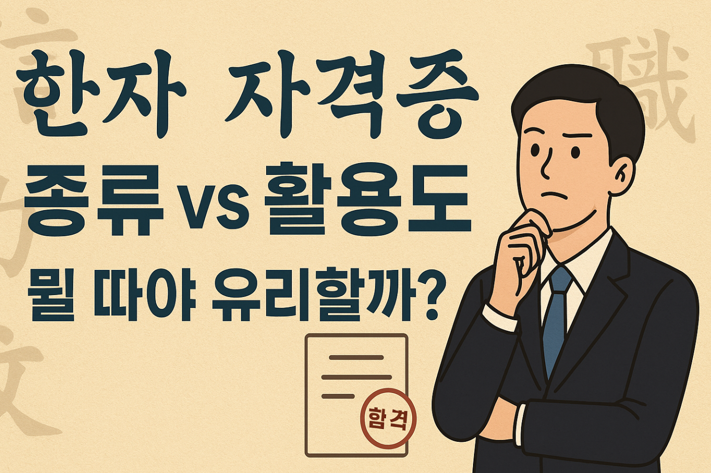 한자 자격증 종류와 취업 활용도