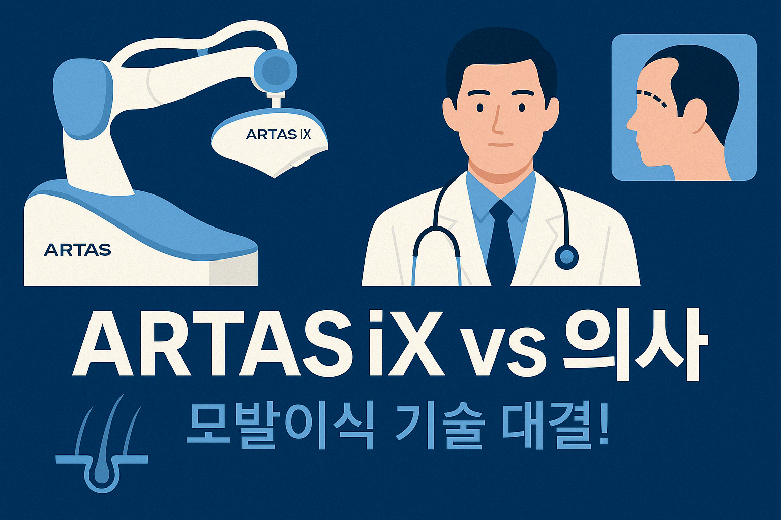 모발이식의 진짜 고수는? 아타스iX vs 의사, 누가 더 잘할까?