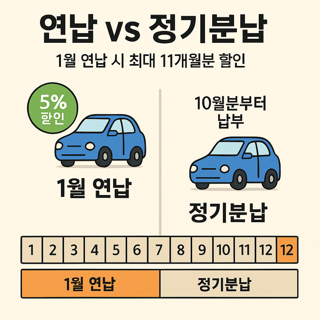 자동차세 연납 2025: 1&middot;3&middot;6&middot;9월 할인과 신청기간 한 번에 끝내기