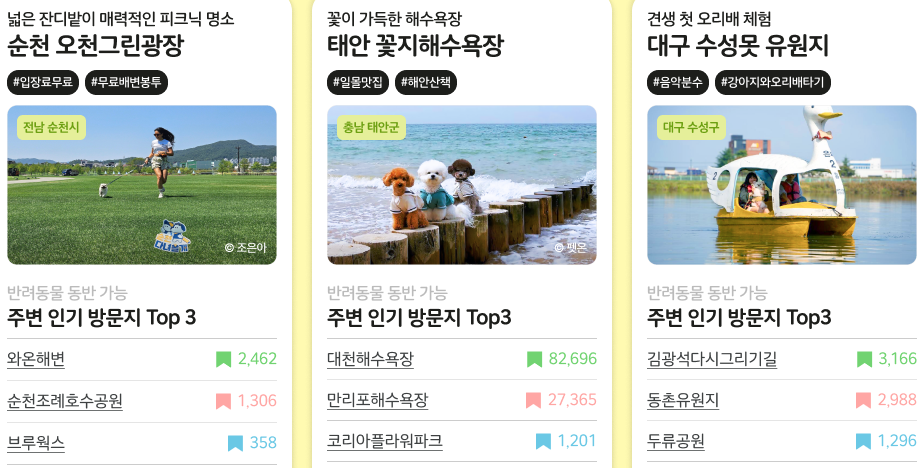 한국관광공사 반려견 동반 여행지