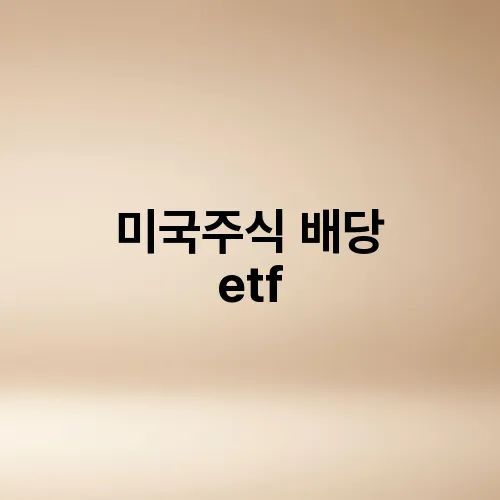 미국주식 배당 etf
