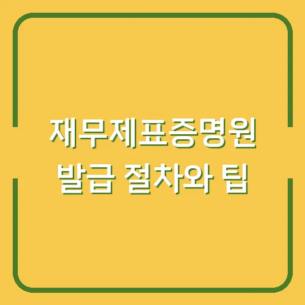 재무제표증명원 발급 절차와 팁