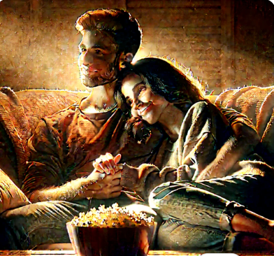 영화를 보며 사랑하는연인