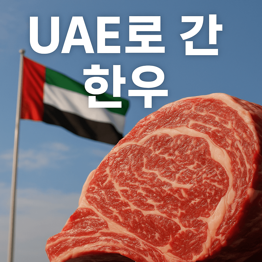 UAE로의 첫 수출 할랄한우