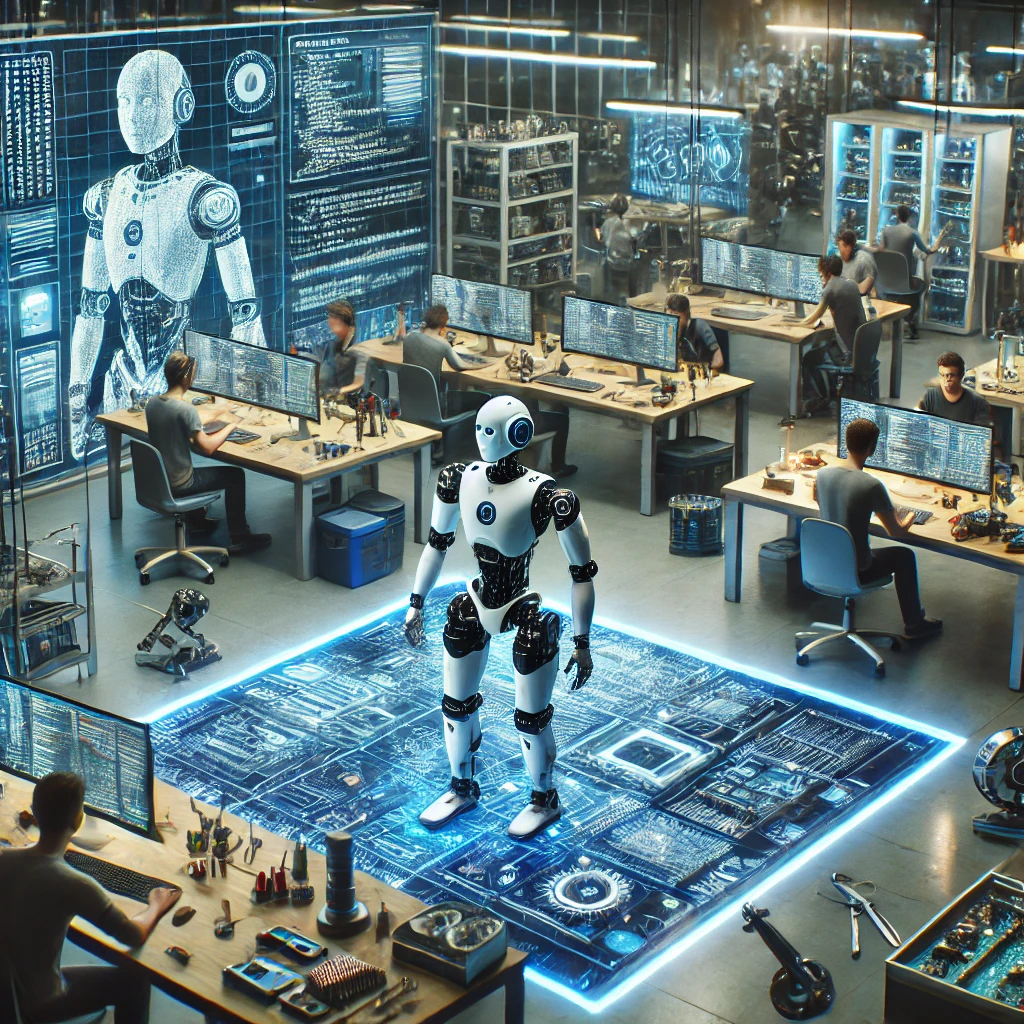 로봇공학 교육과 개발이 이루어지는 혁신적인 실험실 환경