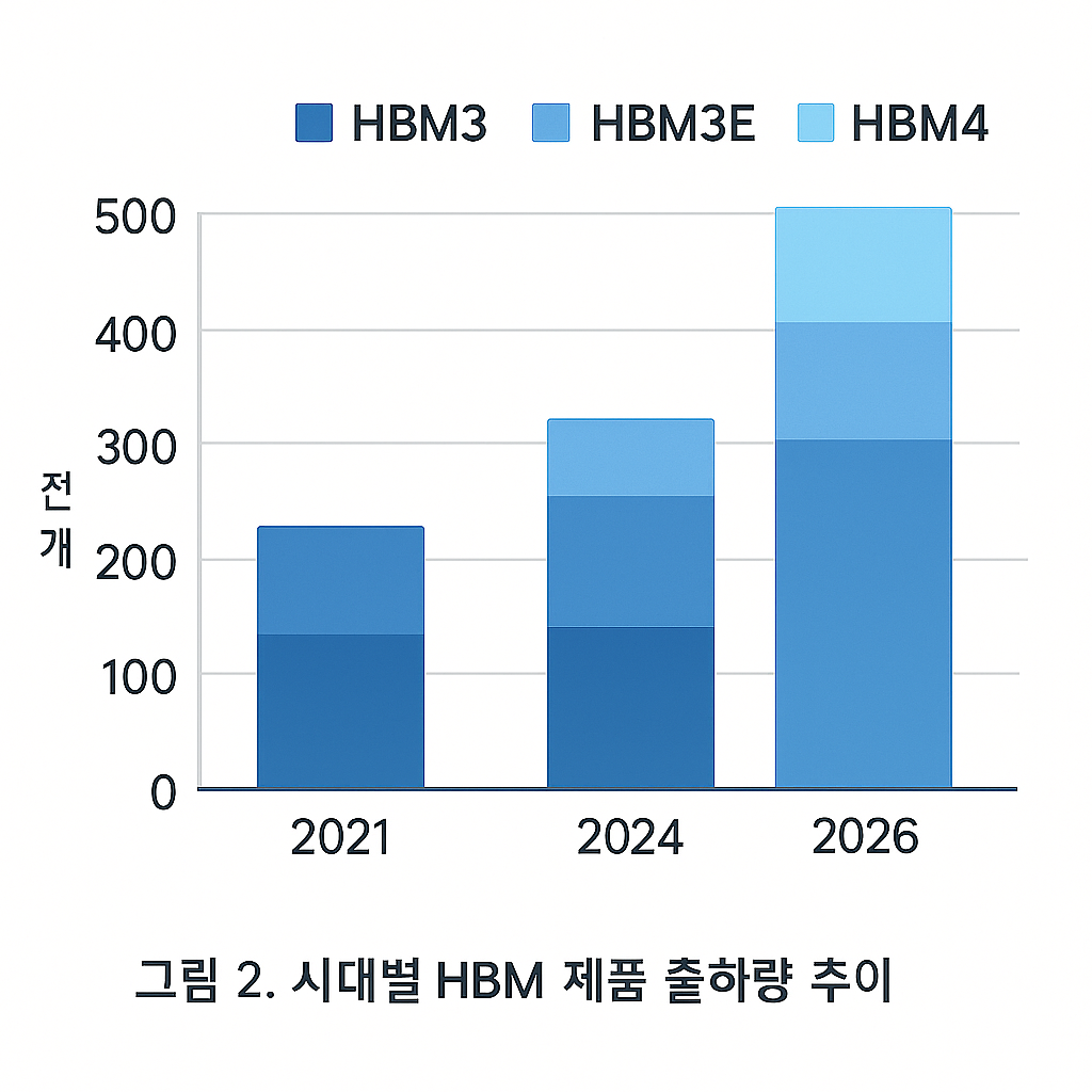 HBM 제품 출하량 비교