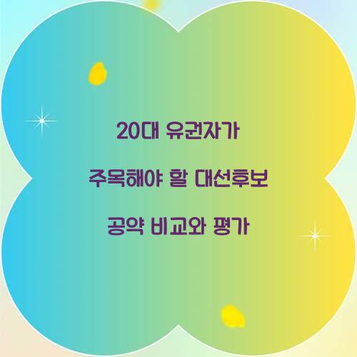 20대 유권자가 주목해야 할 대선후보 공약