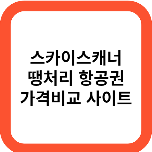 스카이스캐너 땡처리 항공권