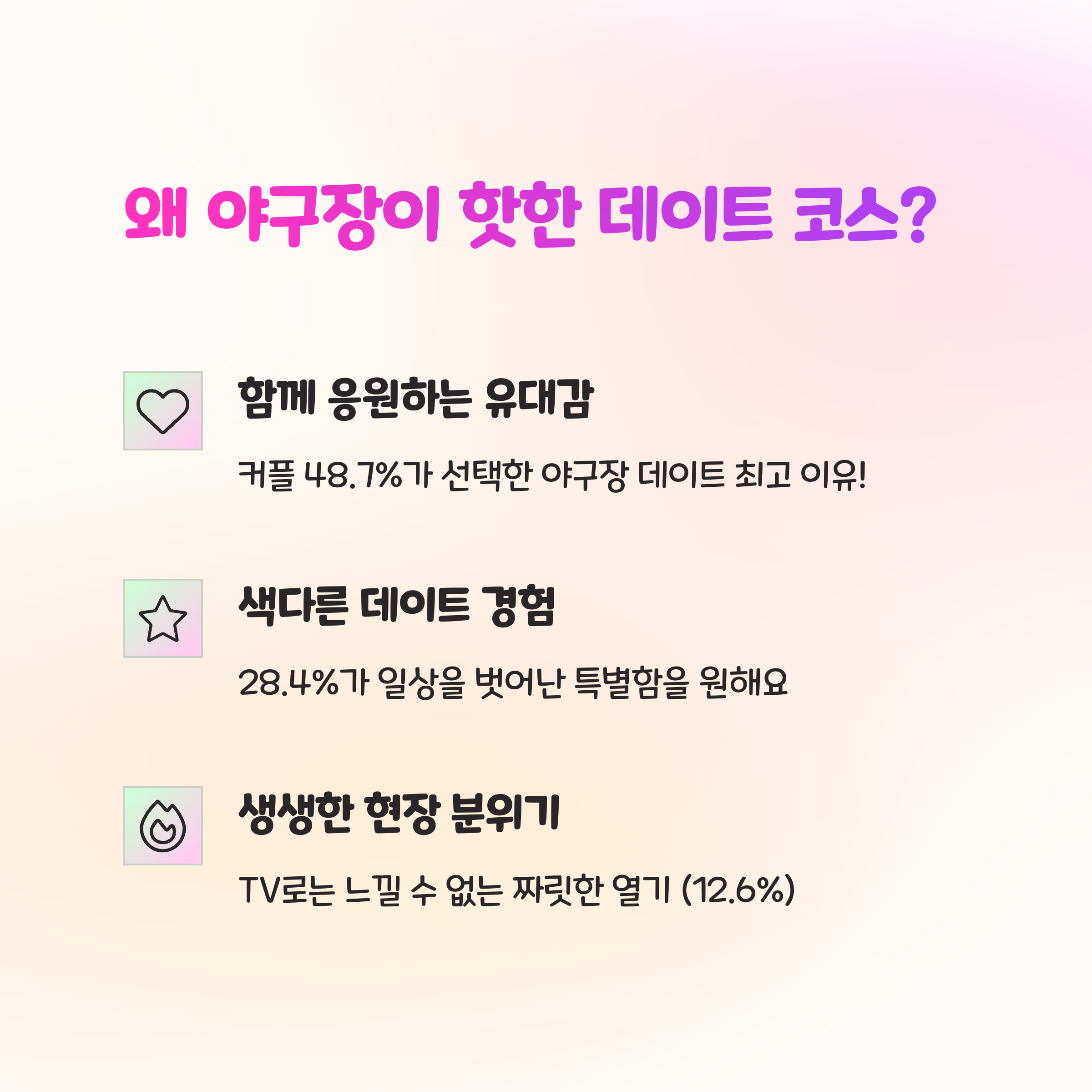 🏟️ 요즘 커플, 왜 야구장 갈까?