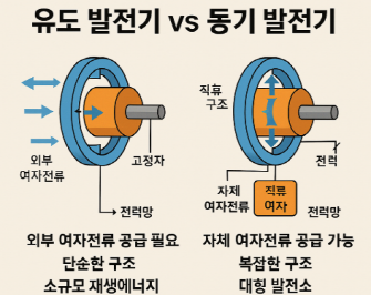 유도 발전기, 동기 발전기