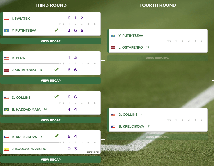 2024 윔블던 테니스대회 3라운드 결과 16강 대진표
