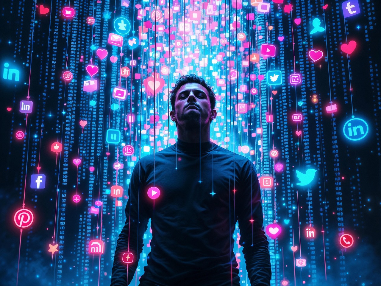 소셜미디어와 정신건강에 관련된 사진