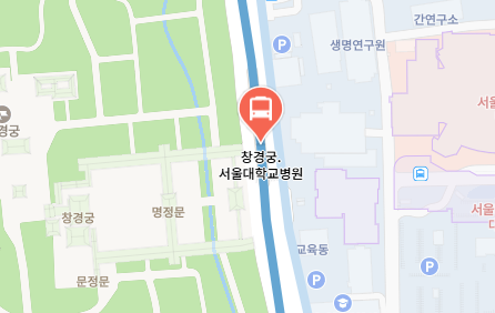 창경궁.서울대학교병원에서 인천공항 리무진 공항버스(6011번) 지도 위치