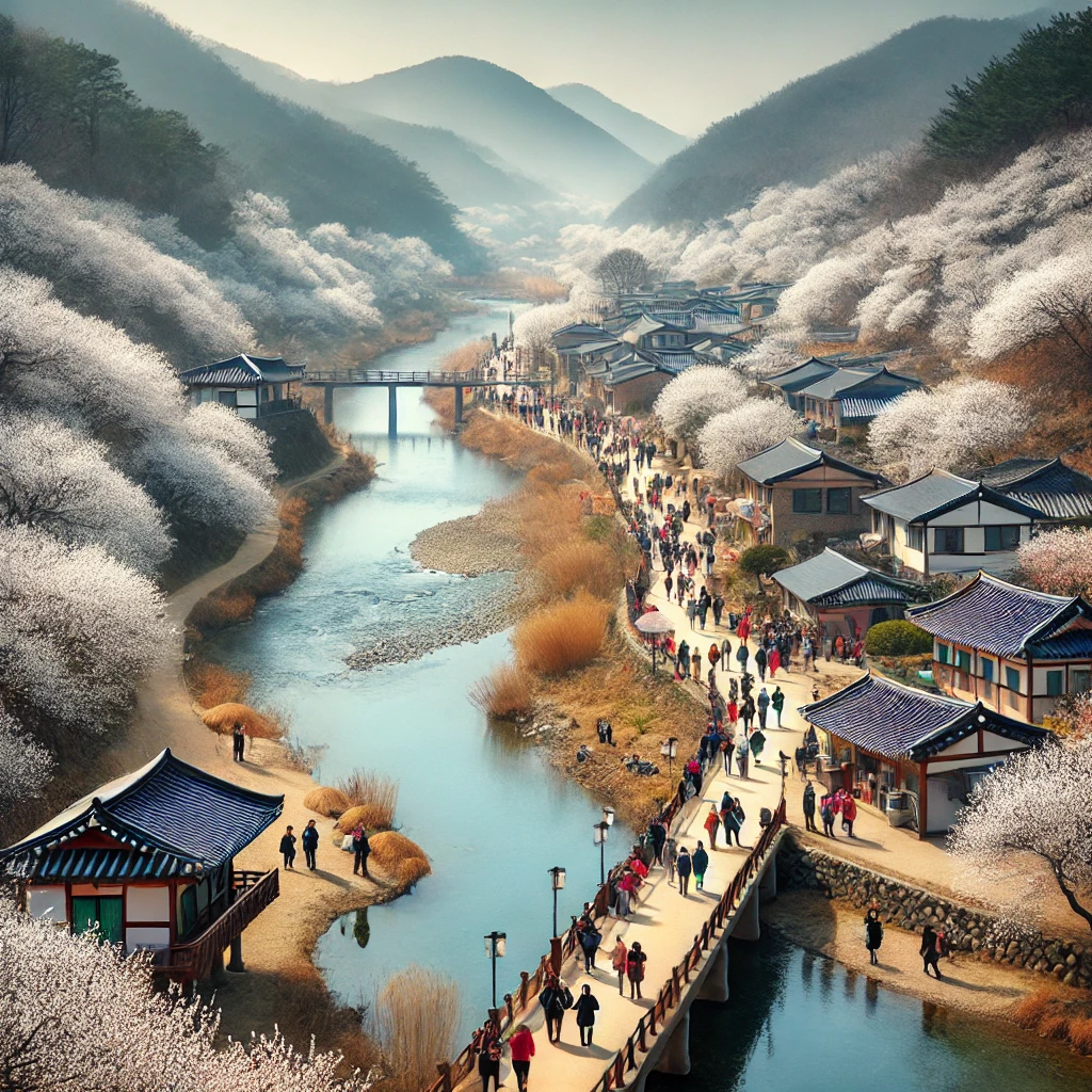광양 매화축제를 그려낸 그림