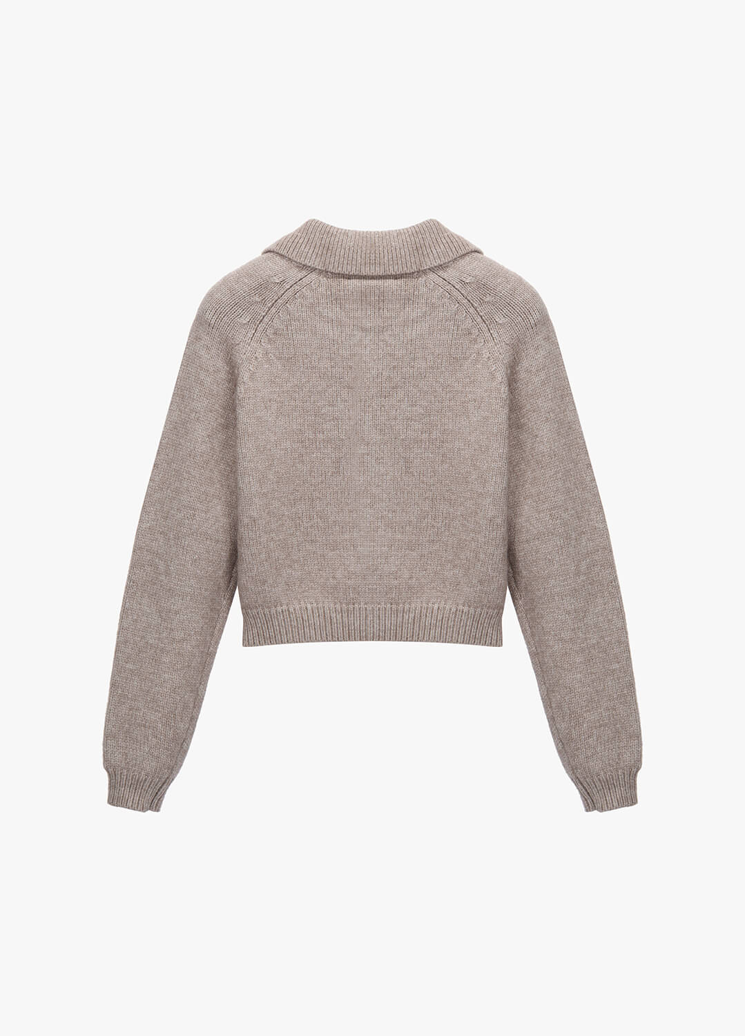 카라 니트 가디건 코코아색 뒷면