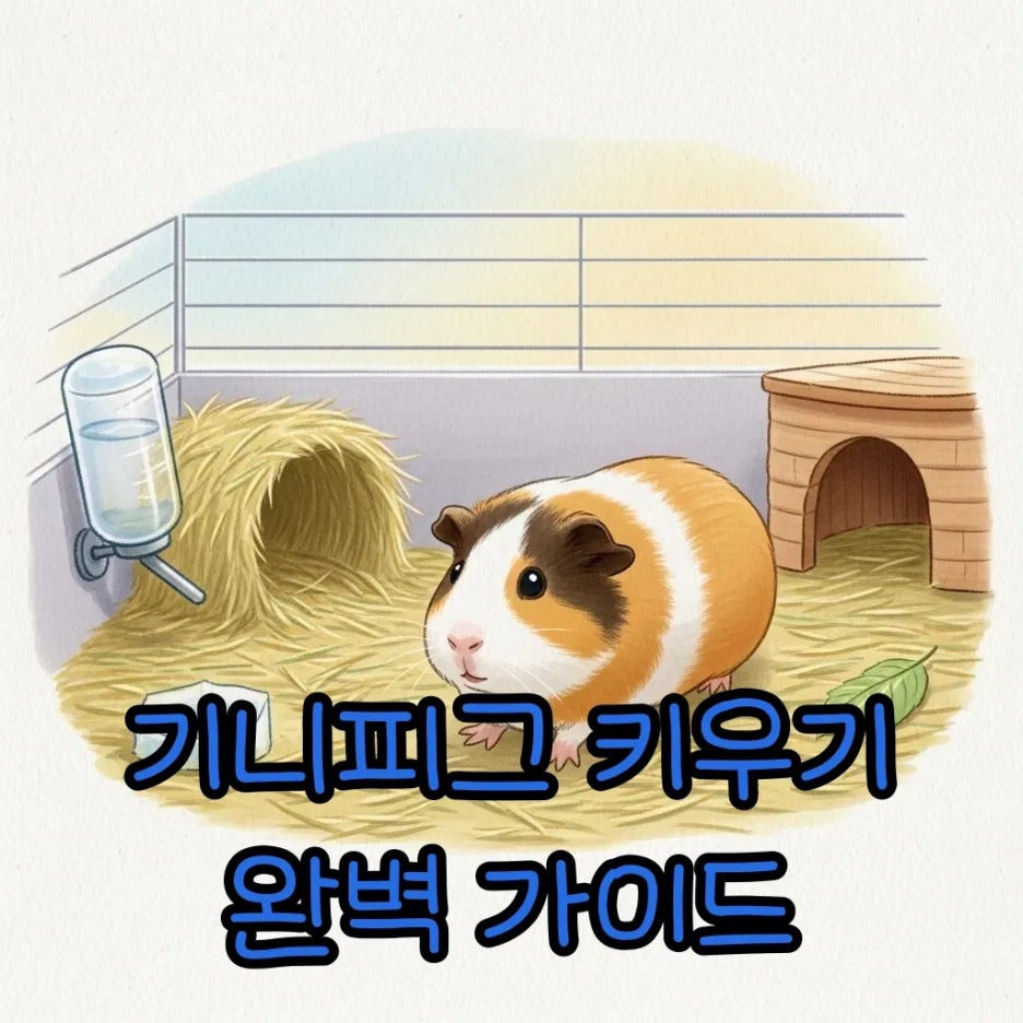 새로운 집에서 행복하게 뛰어노는 기니피그