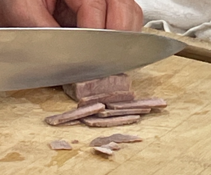 한식조리기능사 실기시험 준비 - 겨자채 - 편육 썰기