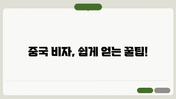 중국 여행 비자 신청