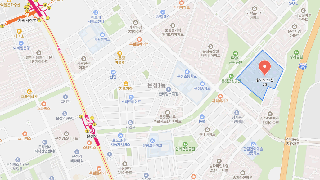 힐스테이트 e편한세상 문정 위치