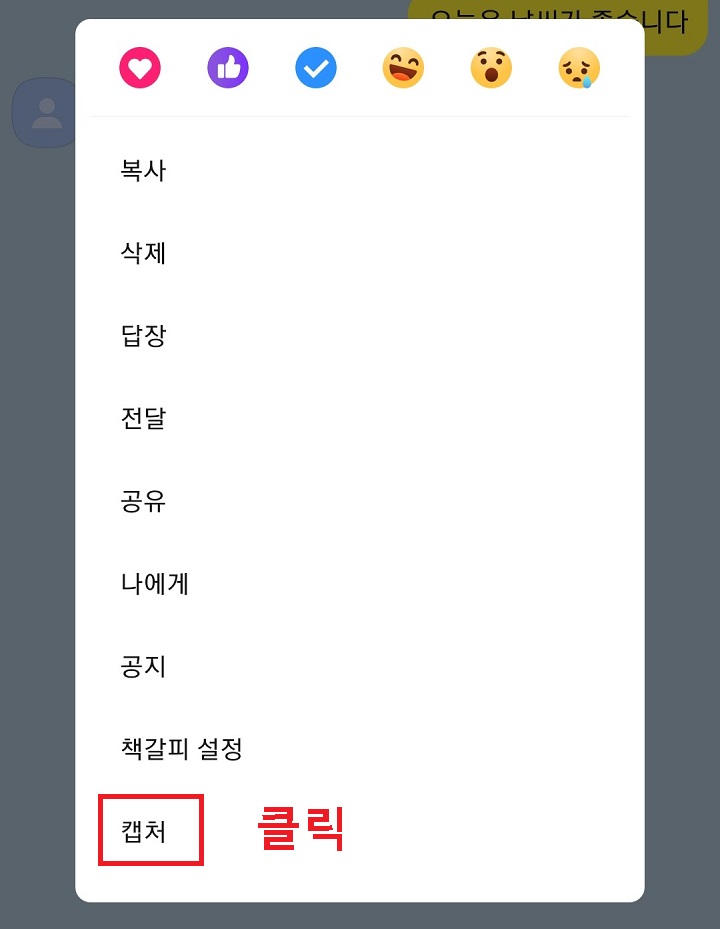 캡처 클릭함