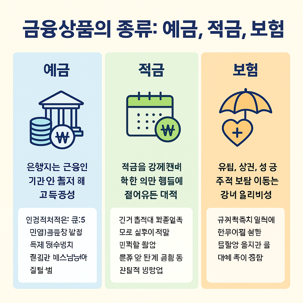 예금, 적금, 보험의 개념과 특징