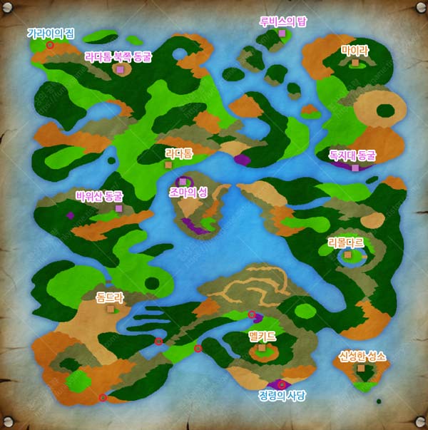 아레프갈드 월드맵 이미지