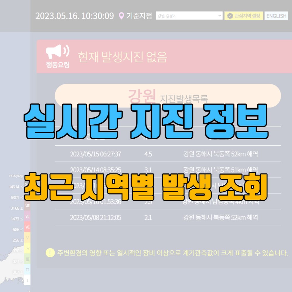 실시간 지진 발생 정보
