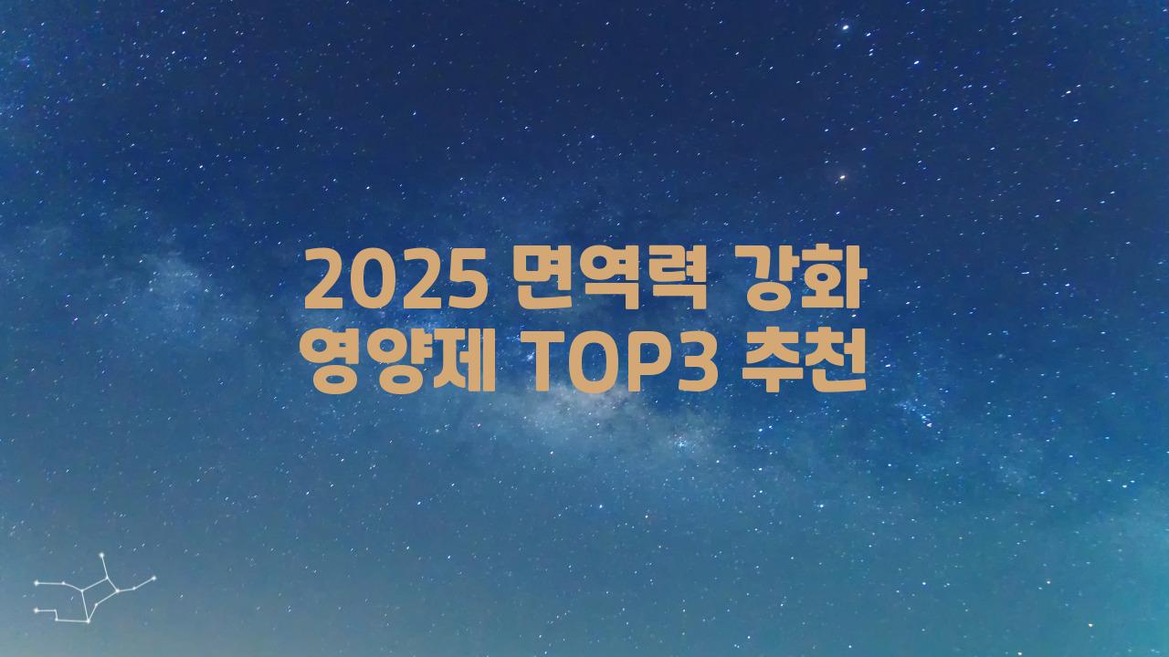 2025 면역력 강화 영양제