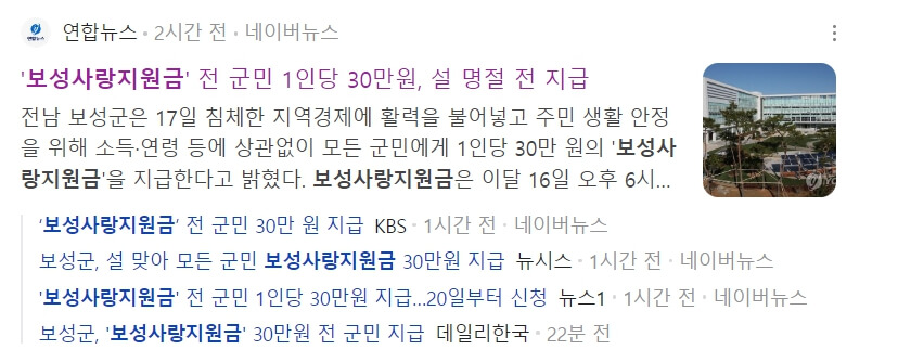 보성군 민생600 보성사랑지원금 신청하기 1인당 30만원